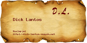 Dick Lantos névjegykártya